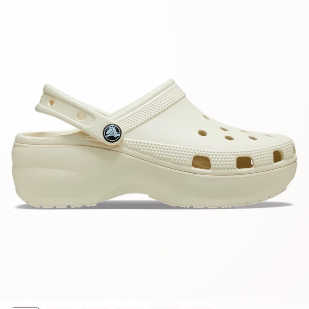 Cream Platform Crocs
